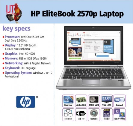 USED HP EliteBook 2570P INTEL CORE i5 3RD GEN LAPTOP